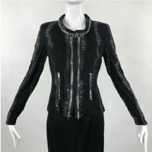 $495 Alberto Makali Black Zipper And Silver Detail